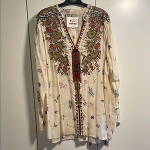 Bohemian Floral Embroidered Blouse